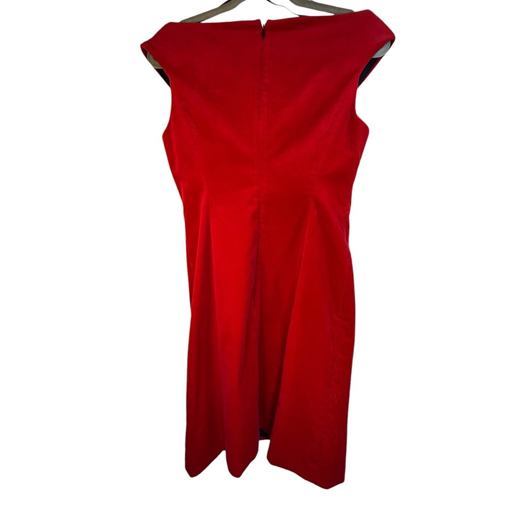Theory Red Velvet Sleeveless Off Shoulder Dress - Size 4 - Picture 14 of 14
